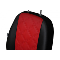 Авточехлы для CITROEN JUMPER 1995-2007 с эко кожи POK-TER Elit 1+2 красный Шепетівка
