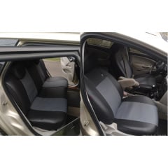 Авточехлы из эко кожи RENAULT Clio 1998-2005 mk 2 POK-TER Road с серой вставкой Черкассы