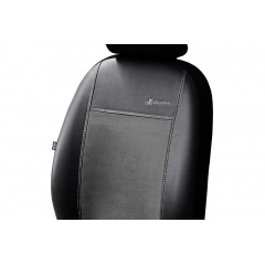 Чехлы на передние сиденья для GEELY MR 2003-2008 (2002-2011) POK-TER эко кожа с алькантарой Exclusive серые Городок