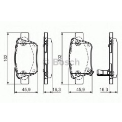 Тормозные колодки Bosch дисковые задние TOYOTA Avensis/Corolla/Verso R >>06 PR2 0986495073 Лубны