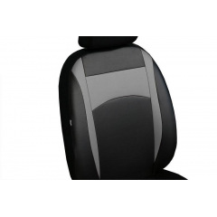 Авточехлы из эко кожи HONDA City 2009-2014 POK-TER Design Leather с серой вставкой Братское