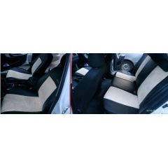 Авто чехлы комбинированые Renault Clio 1990-1998 POK-TER Unico Premium с бежевой вставкой Переяслав-Хмельницький