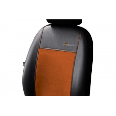 Чехлы на авто для SEAT LEON 2012-2020 POK-TER эко кожа с алькантарой Exclusive коричневые Доманёвка