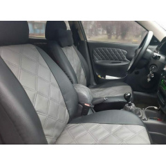 Чехлы на передние сиденья для GEELY MK Cross 2010-2016 (2002-2011) POK-TER эко кожа с алькантарой Exclusive Киев