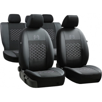 Авточехлы для Alfa Romeo Giulieta (2010-2020) POK-TER экокожа с тканью черного цвета