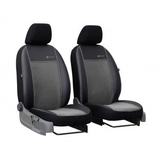 Чехлы на передние сиденья для GEELY CK 2 2007-2011 (2002-2011) POK-TER эко кожа с алькантарой Exclusive серые