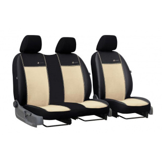 Авточехлы для CITROEN JUMPER 1995-2007 эко кожа с алькантарой POK-TER Exclusive 1+2 бежевый