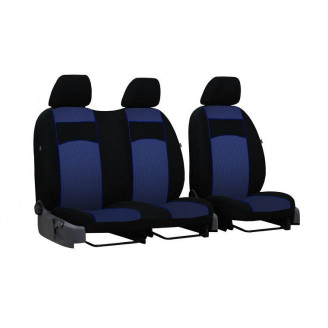 Авточехлы с автоткани для Ford Transit 1994-2003 POK-TER VIP 1+2 с синей вставкой