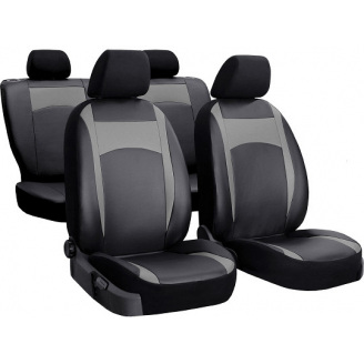 Авточехлы из эко кожи RENAULT Megane 2008-2016 mk 3 POK-TER Design Leather с серой вставкой
