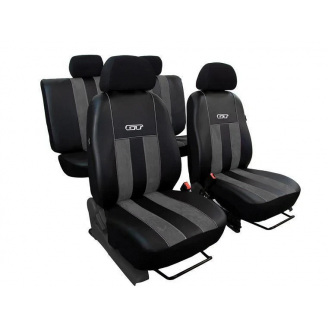 Авточехлы из эко кожи GEELY MK Cross 2010-2016 (2002-2011) POK-TER GT line с серой вставкой