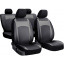 Авточехлы из эко кожи HONDA City 2009-2014 POK-TER Design Leather с серой вставкой Братское