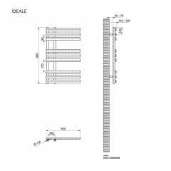 Рушникосушка Ideale Eva 11 9/820/500 антрацит Черкаси