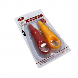 Набір пробок для пляшки Stenson R89021 пластикові 8,5 см 2 шт Червоно-жовтогарячий (21837)