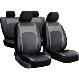 Авточехлы из эко кожи GEELY MK Cross 2010-2016 (2002-2011) POK-TER Desing Leather с серой вставкой