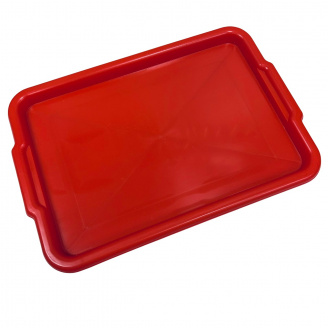 Піднос пластиковий Горизонт 4444-101/К142 прямокутний 45х30х1,5 см Червоний (23324)