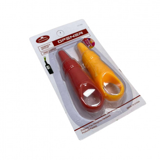 Набір пробок для пляшки Stenson R89021 пластикові 8,5 см 2 шт Червоно-жовтогарячий (21837)