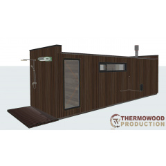 Модульная сауна 7,5х2,7х2,7м с гидромассажным СПА бассейном (джакузи) от Thermowood Production Василівка