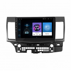 Штатная магнитола Lesko для Mitsubishi Lancer X Рестайлинг 2011-2015г. 10" 1/16Gb/ Wi-Fi Optima GPS Android