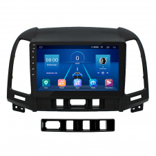 Штатная магнитола Lesko 9" Hyundai Santa Fe II Рестайлинг 2009-2012 6/128Gb 4G Wi-Fi GPS Top (9203-46304)