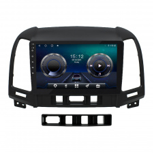 Штатная магнитола Lesko Hyundai Santa Fe II 2005-2010 г 9" 4/64Gb/ 4G/ Wi-Fi/ CarPlay Premium GPS Android (9614-34404)