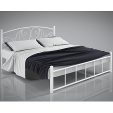 Двоспальне ліжко Вербена Tenero з металу на дерев'яних ніжках для дому номерів готелів хотел 180х200