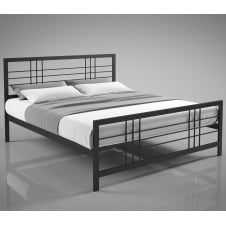 Двоспальне ліжко Дамаск Tenero в індустріальному стилі з металевим каркасом і чітким суворим наголов'ям