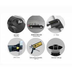 Автобагажник на крышу Turtle AIR 1 Hyundai Matrix 2001-2010 черный Королёво