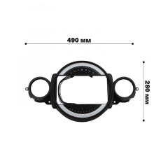 Штатный комплект переходная рамка 9" Lesko BMW Mini 2007-2015 (1234-320) + адаптер питания Ворожба