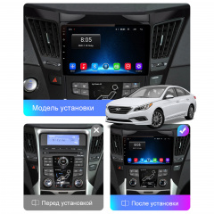 Штатная магнитола Lesko для Hyundai Sonata (2011-2015гг.) 9" 2+32Gb Wi-Fi Optima GPS Android Обухов