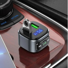 Автомобильный FM модулятор трансмиттер Hoco E67 BT5.0/2USB/3A/QC с быстрой зарядкой Ізмаїл