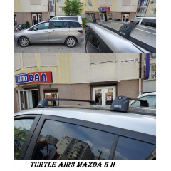 Автобагажник на крышу Turtle AIR 3 Mazda 5 2005-2010 CR Черный Куйбышево