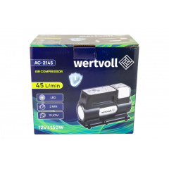 Компрессор автомобильный Wertvoll GM 12 V 150 PSI 12 A 150 Вт 45 л/мин сумка (AC-2145) Кропива