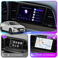 Штатная магнитола Lesko Hyundai Elantra VI AD Рестайлинг 2018-2020 9" 2/32Gb Wi-Fi GPS Base Стрый