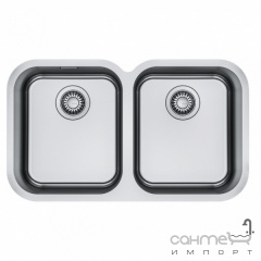 Прямоугольная кухонная мойка на две чаши, под столешницу Franke Smart SRX 120 122.0739.594 сталь Днепр
