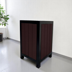 Урна уличная Tobi sho Лофт металлическая с деревом 600×360×360 мм Орех