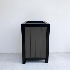 Урна вулична Tobi sho Лофт металева з деревом 600×360×360 мм Антрацит