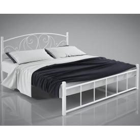 Двоспальне ліжко Вербена Tenero з металу на дерев'яних ніжках для дому номерів готелів хотел 180х190