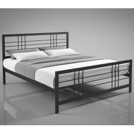 Двоспальне ліжко Дамаск Tenero в індустріальному стилі з металевим каркасом і чітким строгим наголов'ям