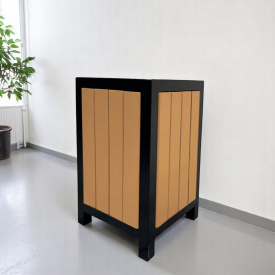 Урна уличная Tobi sho Лофт металлическая с деревом 600×360×360 мм Дуб