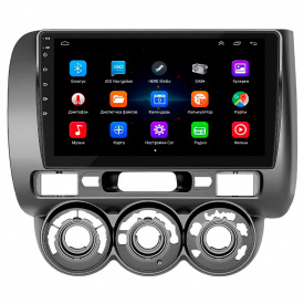 Штатная магнитола Lesko Honda Jazz I Рестайлинг Manual AC 2005-2008 9" 2/32Gb Wi-Fi GPS Base (10620-54809)