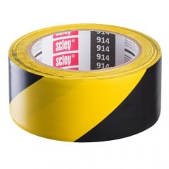 Лента скотч Scley *914* маркировочно - предупредительная 48 мм x 33 м желто-черная Золотоноша