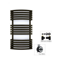 Рушникосушка комбінована Terma Kioto 870x480 Black mat (9005 mat) тен MOA + вентиль Integra Black mat Покровськ