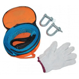 Трос буксировочный Jianyan 5 метров 8 тонн с перчатками Blue (3_01676)