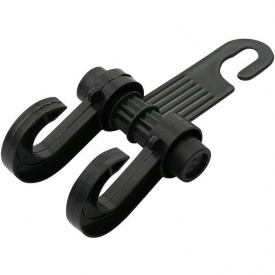 Крючок двойной в автомобиль Xiamen на подголовник Черный (050613)