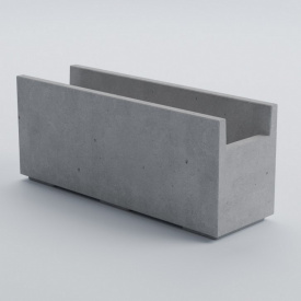 Вазон бетонный Ховд C 40x97x30 см, уличный садовый Футеровка крошкой