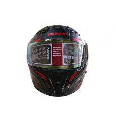 Мотошлем интеграл Beon ХL Tech Matt Black-Red (298716) Ровно