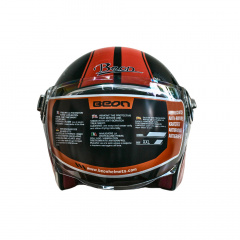 Мотошолом відкритий Beon B-108A ABS Super Sport XXL Shiny Black-Orange (298677) Рівне