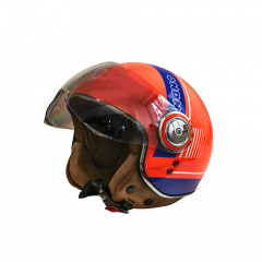 Мотошлем открытый Beon B-110B Circle L Shiny Orange-Blue (298684) Полтава