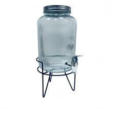 Лимонадник скляний S&T 9036-2 з металевою кришкою на підставці 3,8 л (23659)