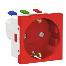 Фото - Розетка Schneider Electric NU305703 (зажимной контакт) 16А (красная) Розетка Schneider Electric NU305703 (зажимной контакт) 16А (красная)